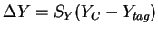 \(\Delta{Y} = S_{Y}(Y_{C}-Y_{tag}) \)