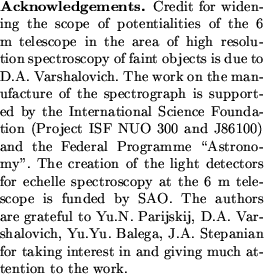 \begin{acknowledgements}
Credit for widening the scope of potentialities of the ...
 ... taking interest in and giving much attention to the work.\end{acknowledgements}